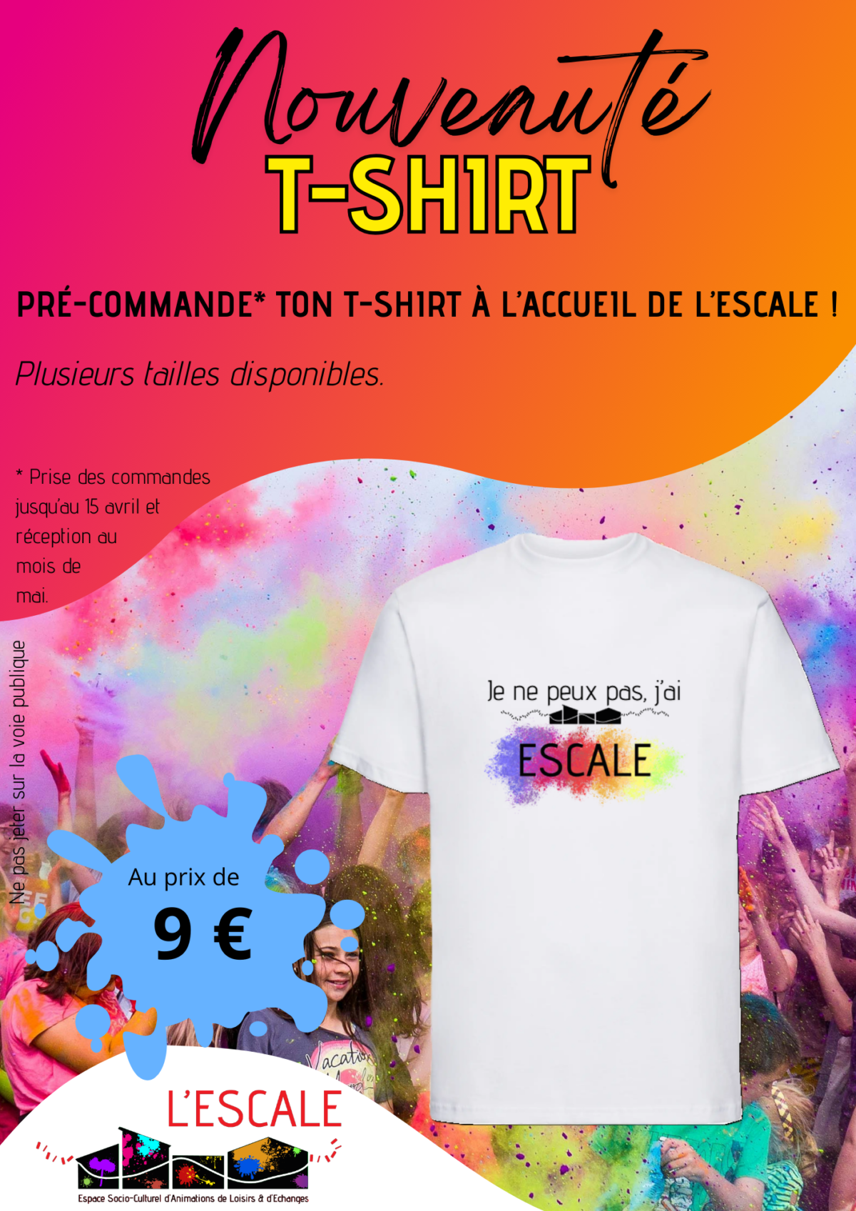Affiche T-Shirt je ne peux pas j'ai escale